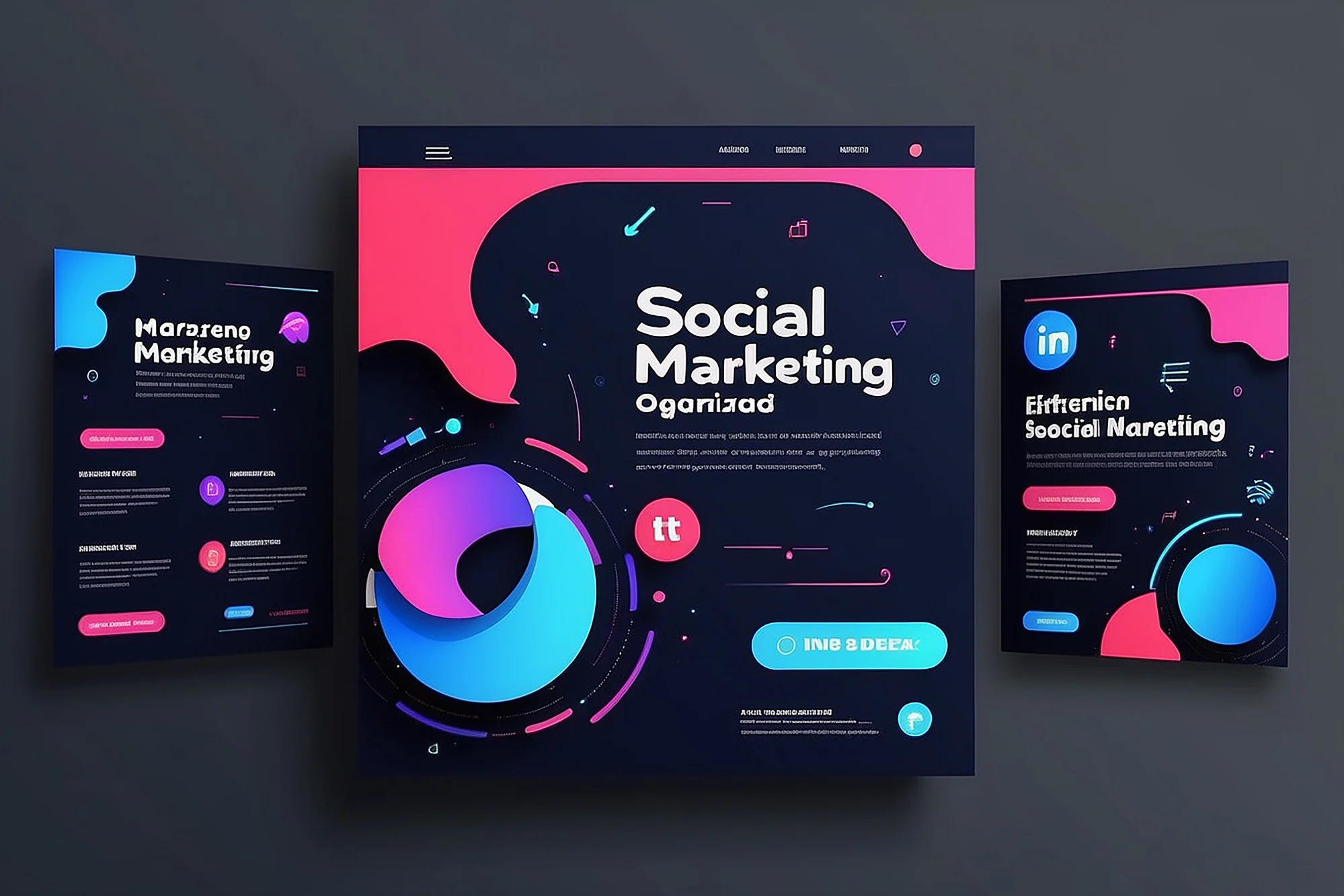 A marketing strategy board showing social media and email marketing ideas